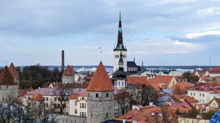 The view of Tallinn old town from the Patkuli viewing platform. 